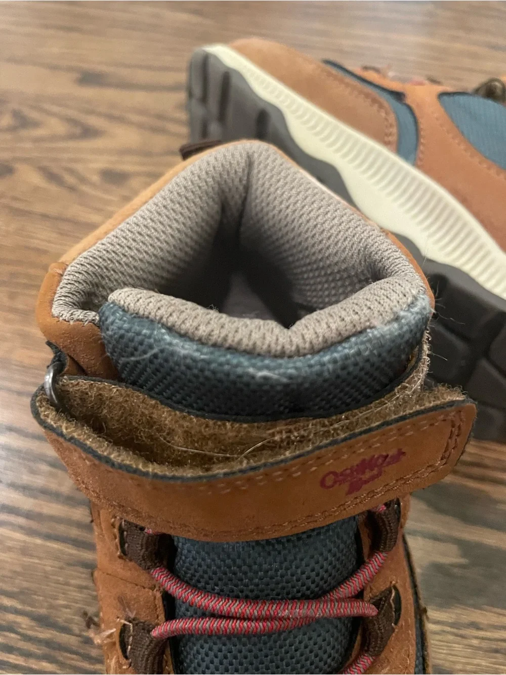 OshKosh B'gosh Blue and Brown High-Top Kids Boots